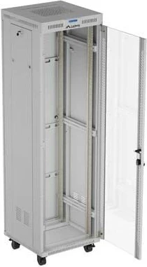 Shafë rack LANBERG 19" 42U 600x600, derë xhami, LCD V2, gri