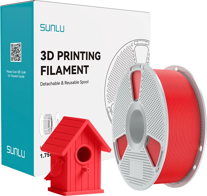 Filament për printim 3D Sunlu ASA ASA R 1.75 mm (±0.02 mm), i kuq