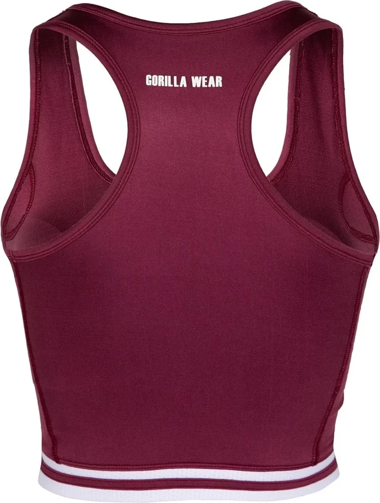 Mesa Zip Front Crop Top - Burgundy Red [Madhësia: XS]