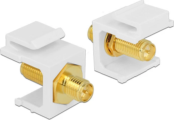 Adapter Keystone DeLOCK 86356, RP-SMA në RP-SMA, i bardhë