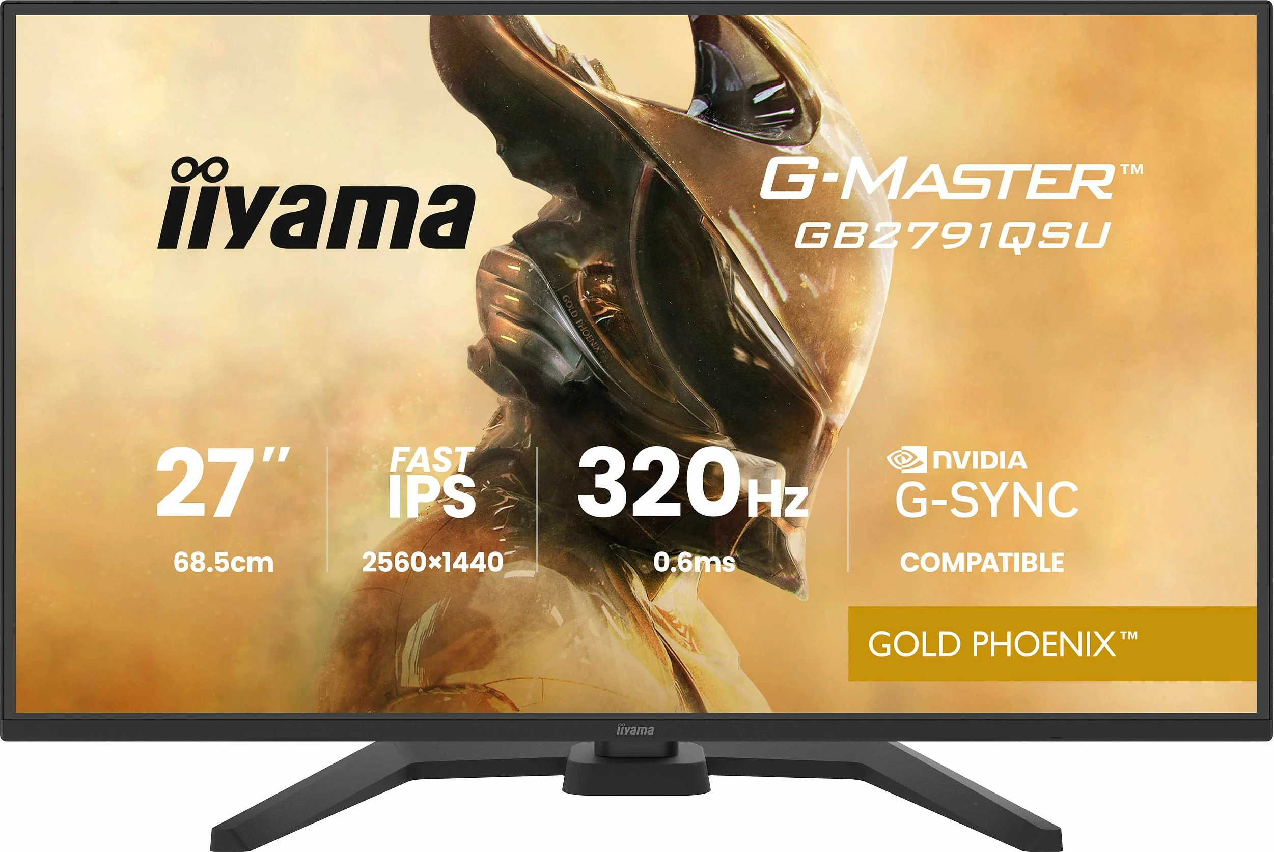 Monitor gaming iiyama G-MASTER Gold Phoenix GB2791QSU-B1, 27", Fast IPS, QHD 2560x1440, 320Hz, i zi mat