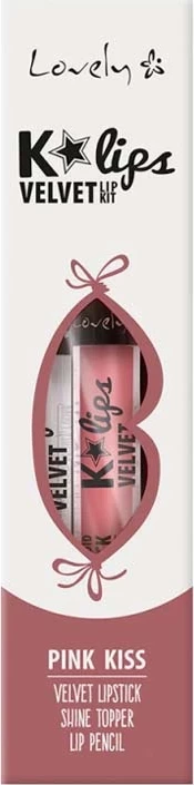 Set për buzë Lovely K*LIPS VELVET, Nr. 3 PINK KISS
