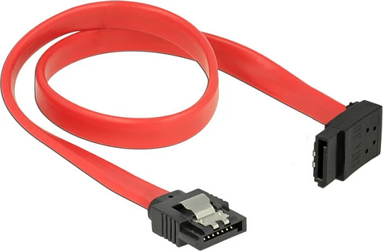 Kabllo SATA III DeLOCK 0.3m, 2x SATA 7-pin (M/M), 6 Gbit/s, e zezë/kuqe