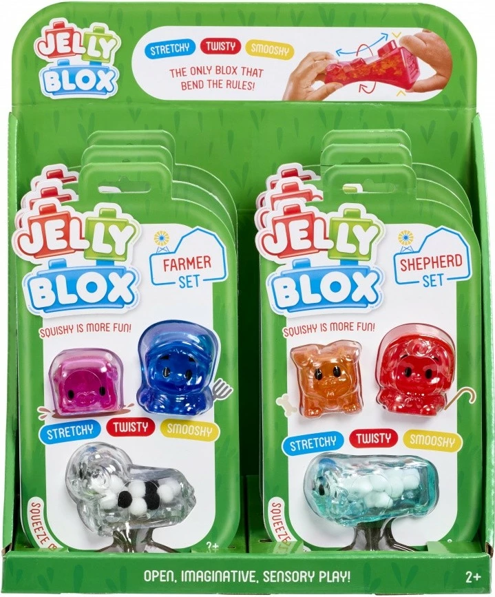Set figurina, Goliath, Jelly Blox Farm Friends 932942.012, squishy sensorial, 2+, përzgjedhje rastësore, set