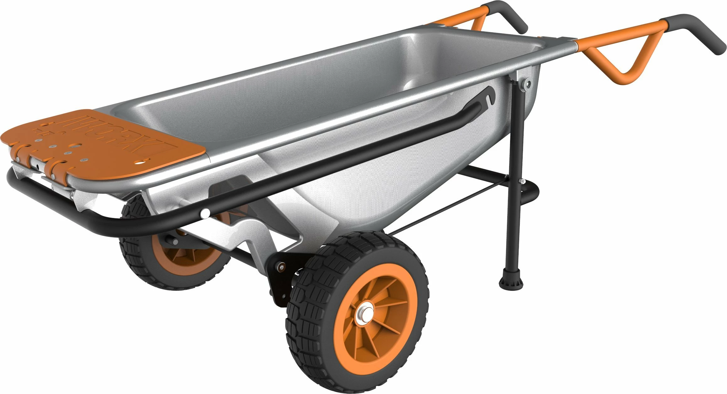 Karrocë dore Worx WG050 110 L 140 kg dy rrota, argjendtë