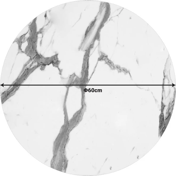 Sipërfaqe tavoline Melody HPL mermer i bardhë 60x60cm 12mm trashësi