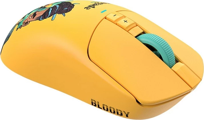 Maus A4Tech Bloody R72 ULTRA DUO Renegade Sunset, wireless, RGB, i verdhë