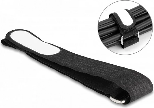 Lidhëse kabllosh me Velcro DeLOCK 457x25 mm, 5 copë, e zezë