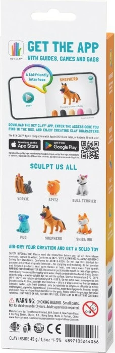 Set modelimi Hey Clay, Tm Toys, German Shepherd, 5 ngjyra