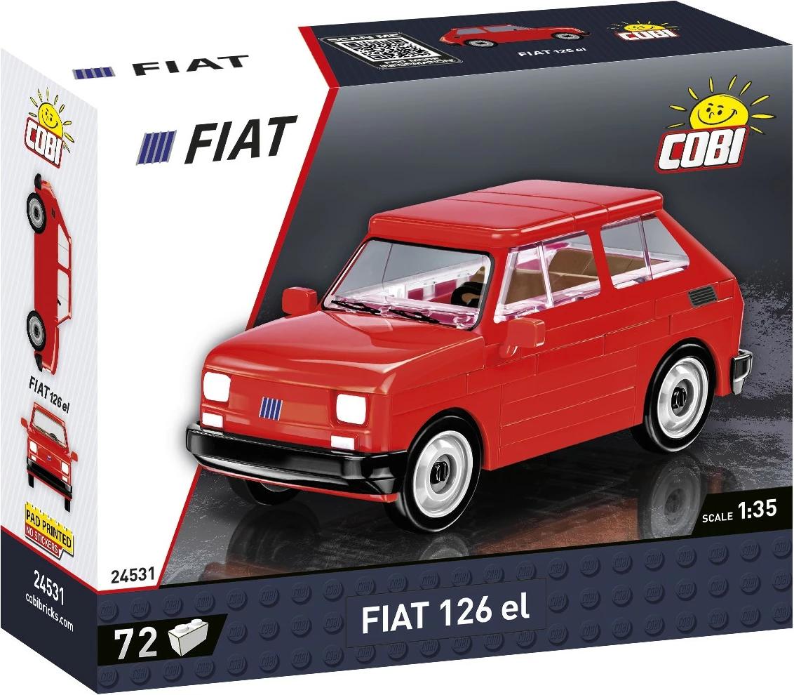 Set blloqesh Cobi Klocki Fiat 126p el, Youngtimer Collection, 72 pjesë, i kuq