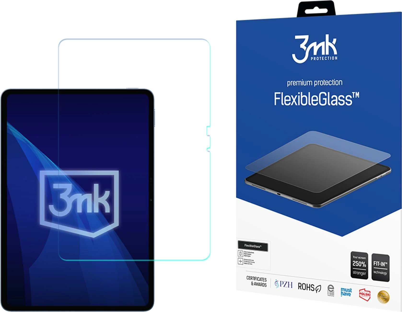 Xham mbrojtës hibrid 3mk FlexibleGlass për Xiaomi Pad 8 / Pad 8 Pro, 7H, antibakterial (kuti)