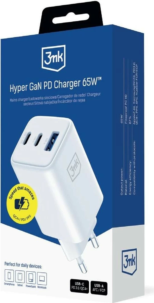 Karikues 3MK Hyper GaN 65W, i bardhë