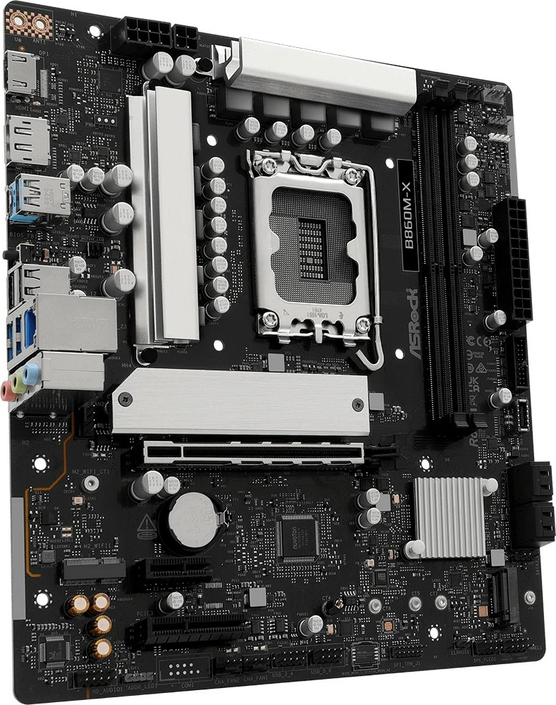 Pllakë amë ASRock B860M-X, micro ATX, LGA1851, DDR5, E zezë