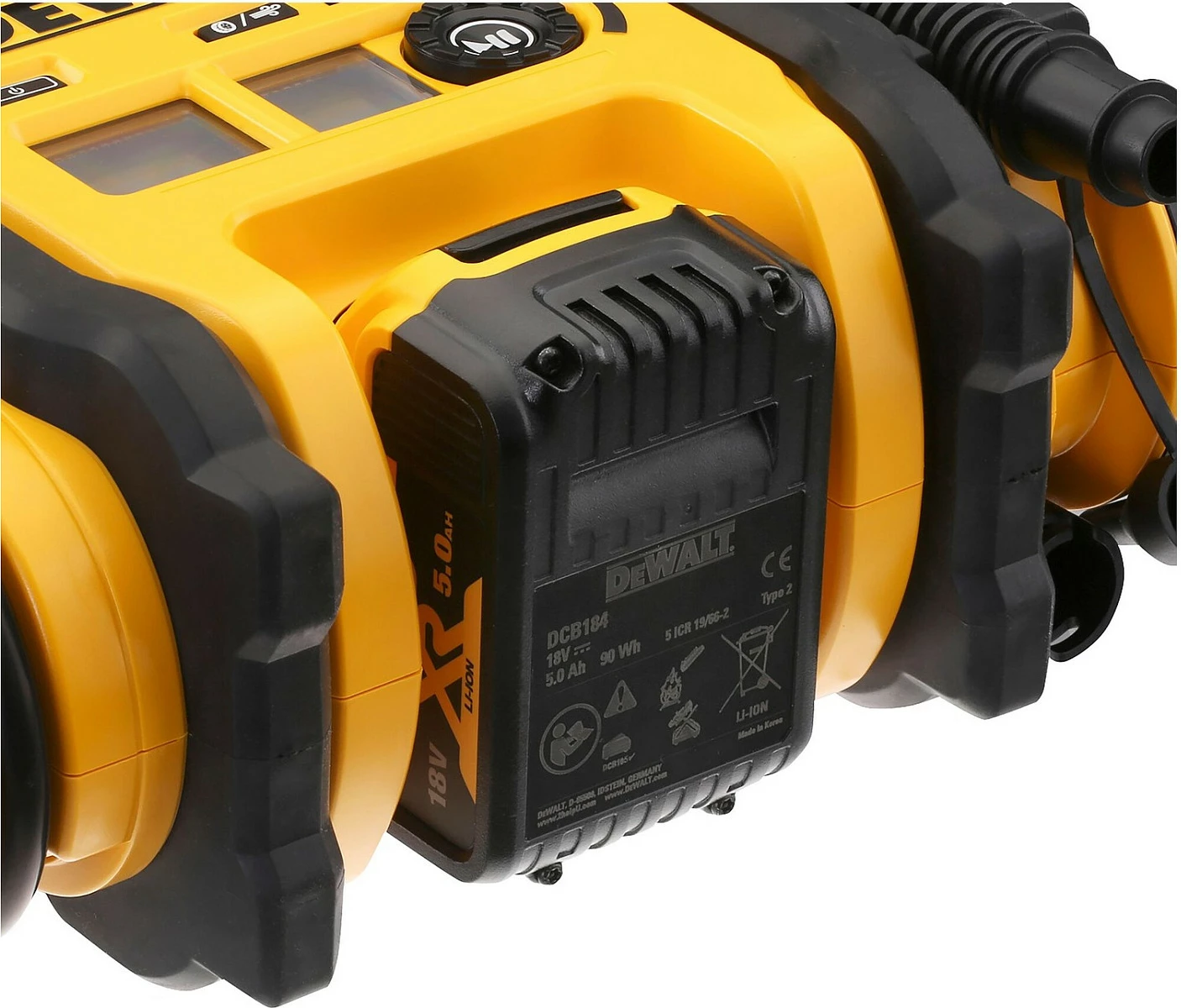 Kompresor ajri DeWALT DCC018N, 11 bar, 2.5 kg, zi-verdhë