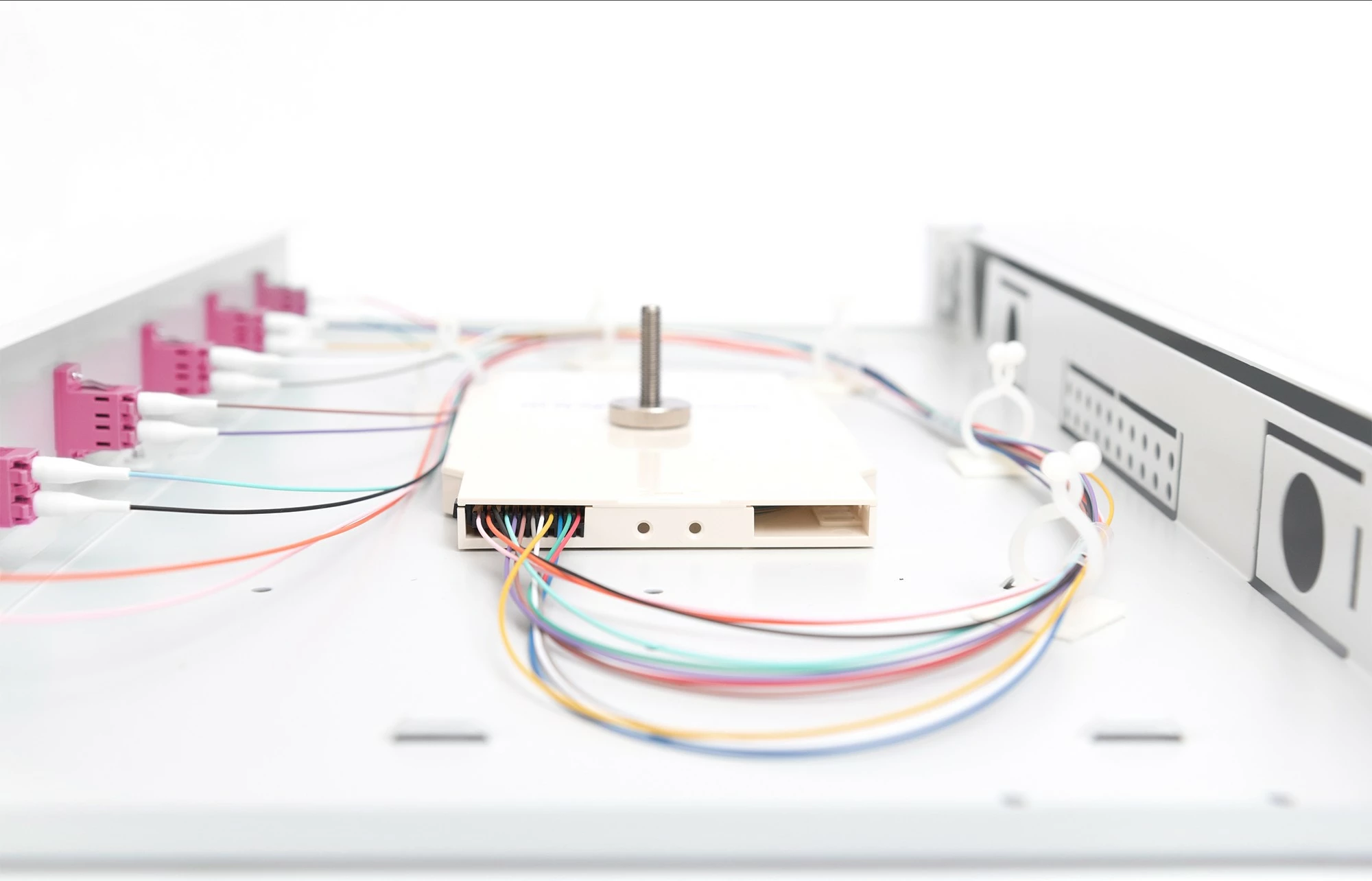 Panel menaxhimi kabllosh Digitus FO splice box 1U, LC, OM4, çelik, gri