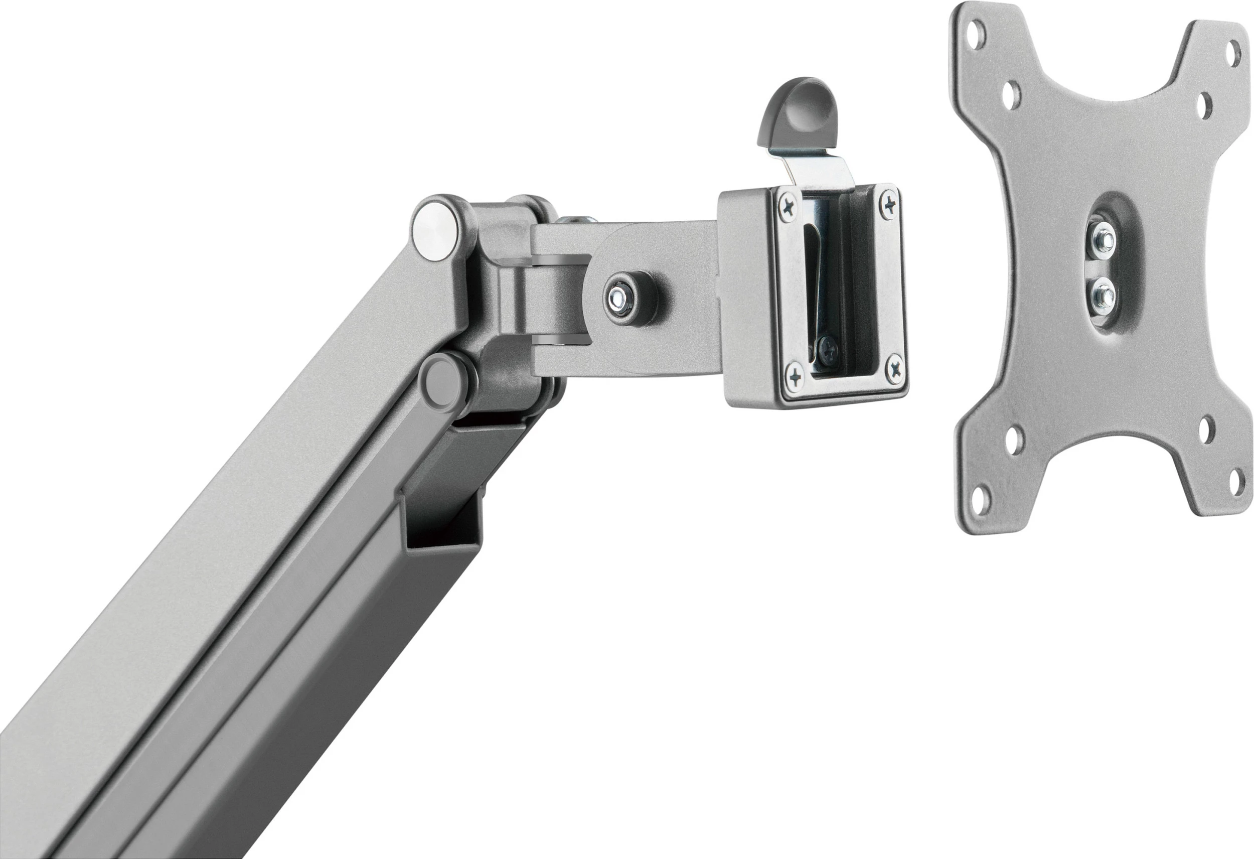 Mbajtës monitori EQUIP për tavolinë, 17–32″, VESA 75x75/100x100, gas spring, argjendtë