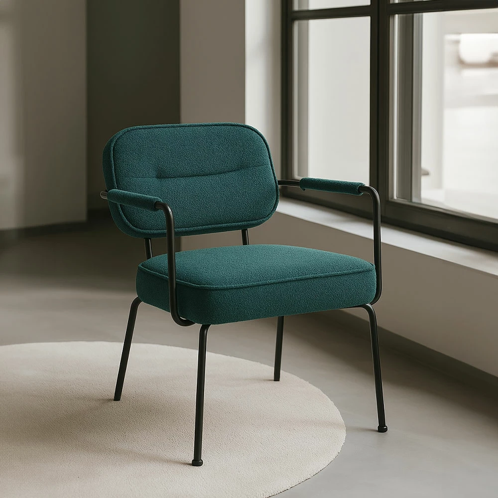 Karrige e ulët Prisley, ngjyrë petrol, 73x66x78 cm