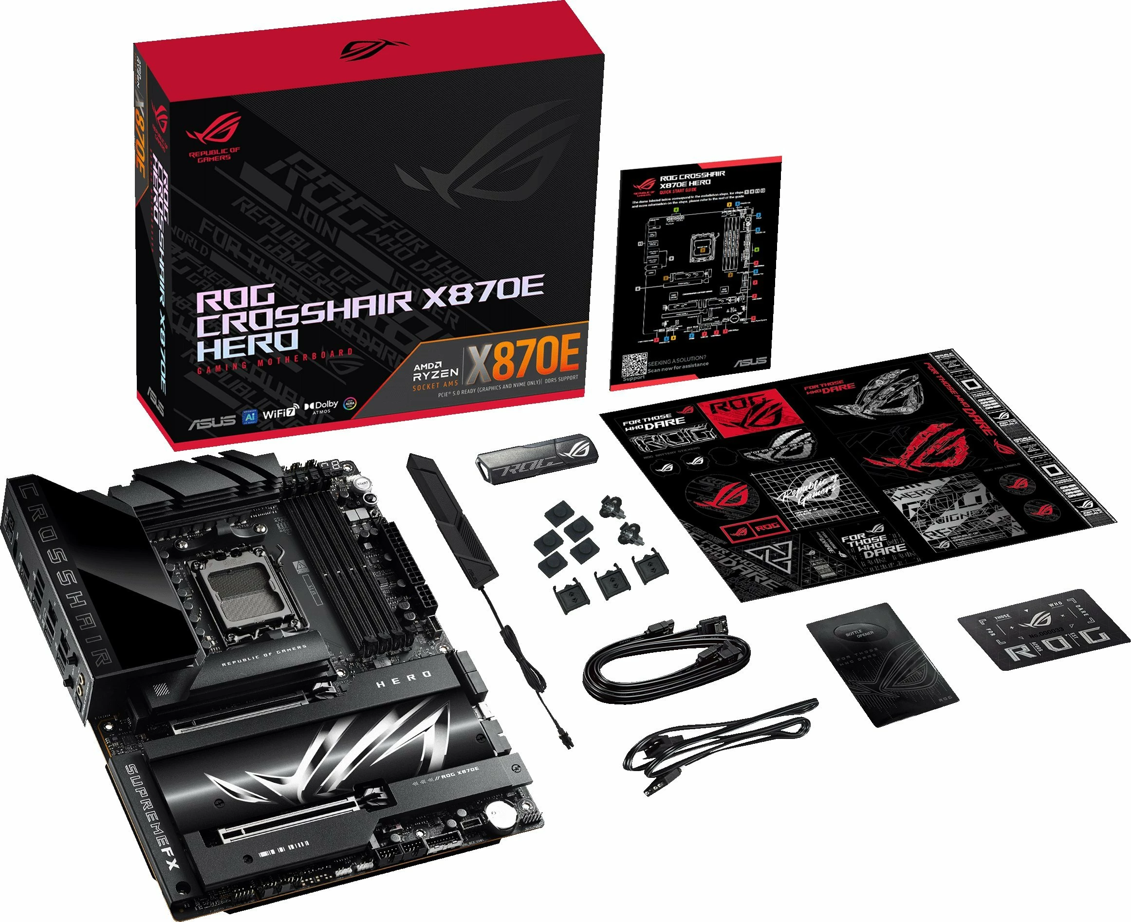 Pllakë amë Asus ROG Crosshair X870E Hero ATX, AM5, DDR5 deri 256GB, Wi‑Fi 7