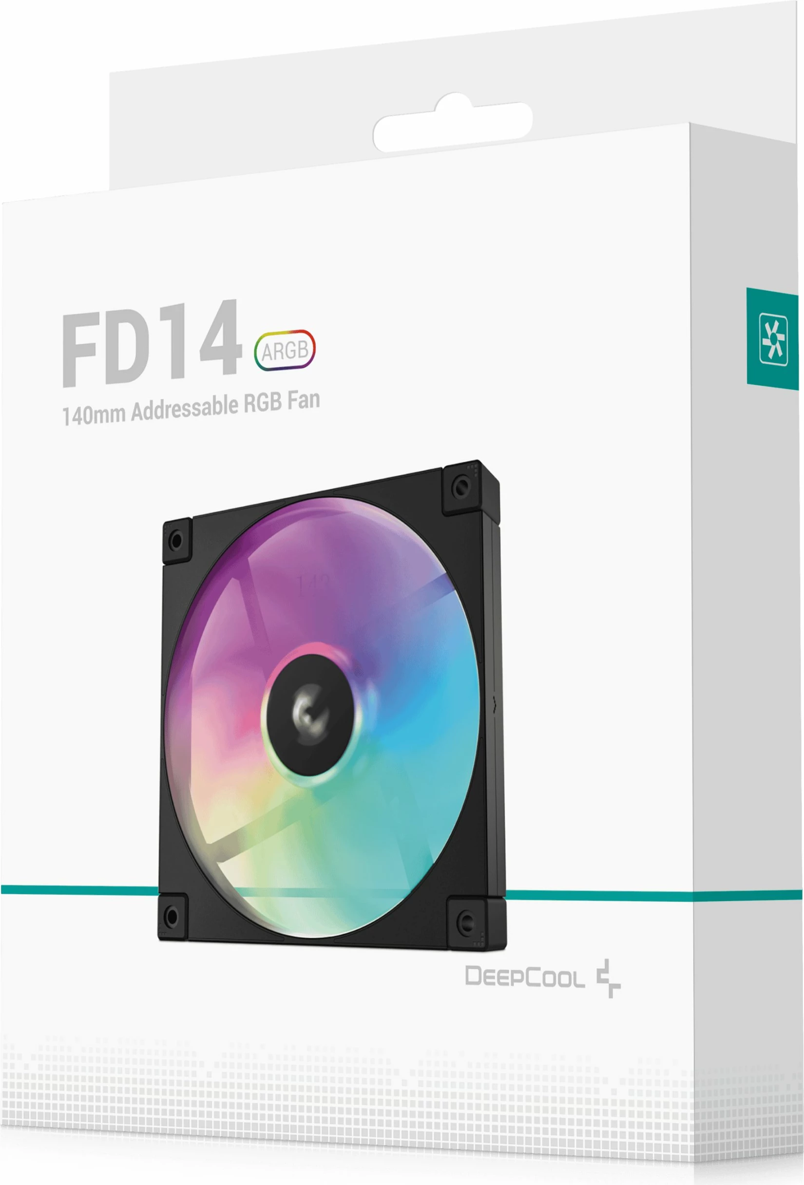 Ventilator për kasë PC Deepcool FD14 ARGB 140mm PWM, i zi