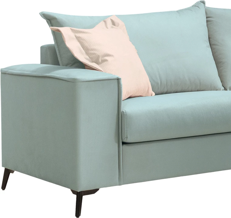 Set divanësh Verona 2 copë, pëlhurë mente me jastëkë krem