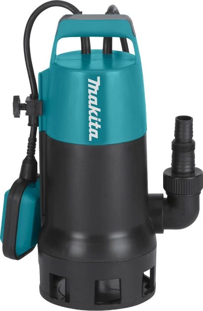 Pompë uji e zhytshme Makita PF1010 1100W 240 l/min me flotë automatike, turkeze/zi