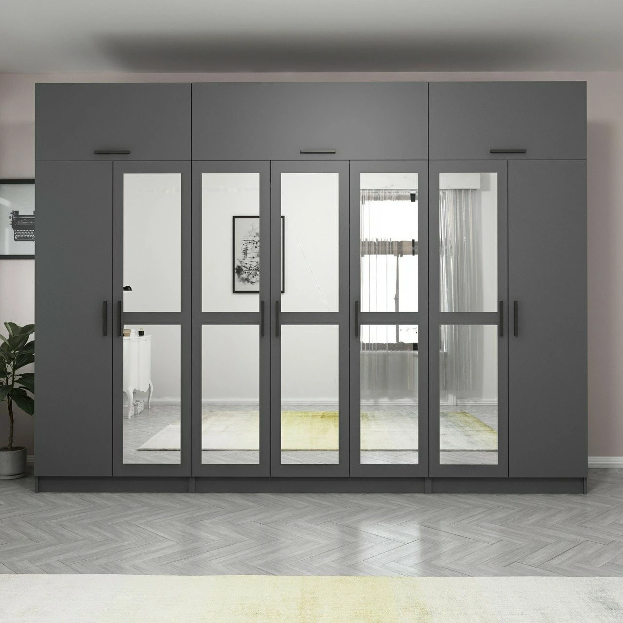 Dollap Skye Decor, ngjyrë antracit, Kale - 5191