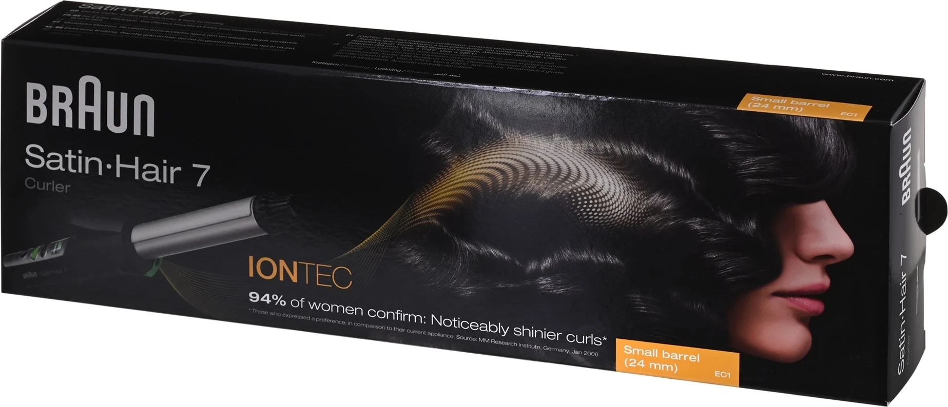 Hekur për kaçurrela Braun Satin Hair 7 CU 710 (EC 1), 5 nivele ngrohjeje, kabllo 2 m, zi/argjend