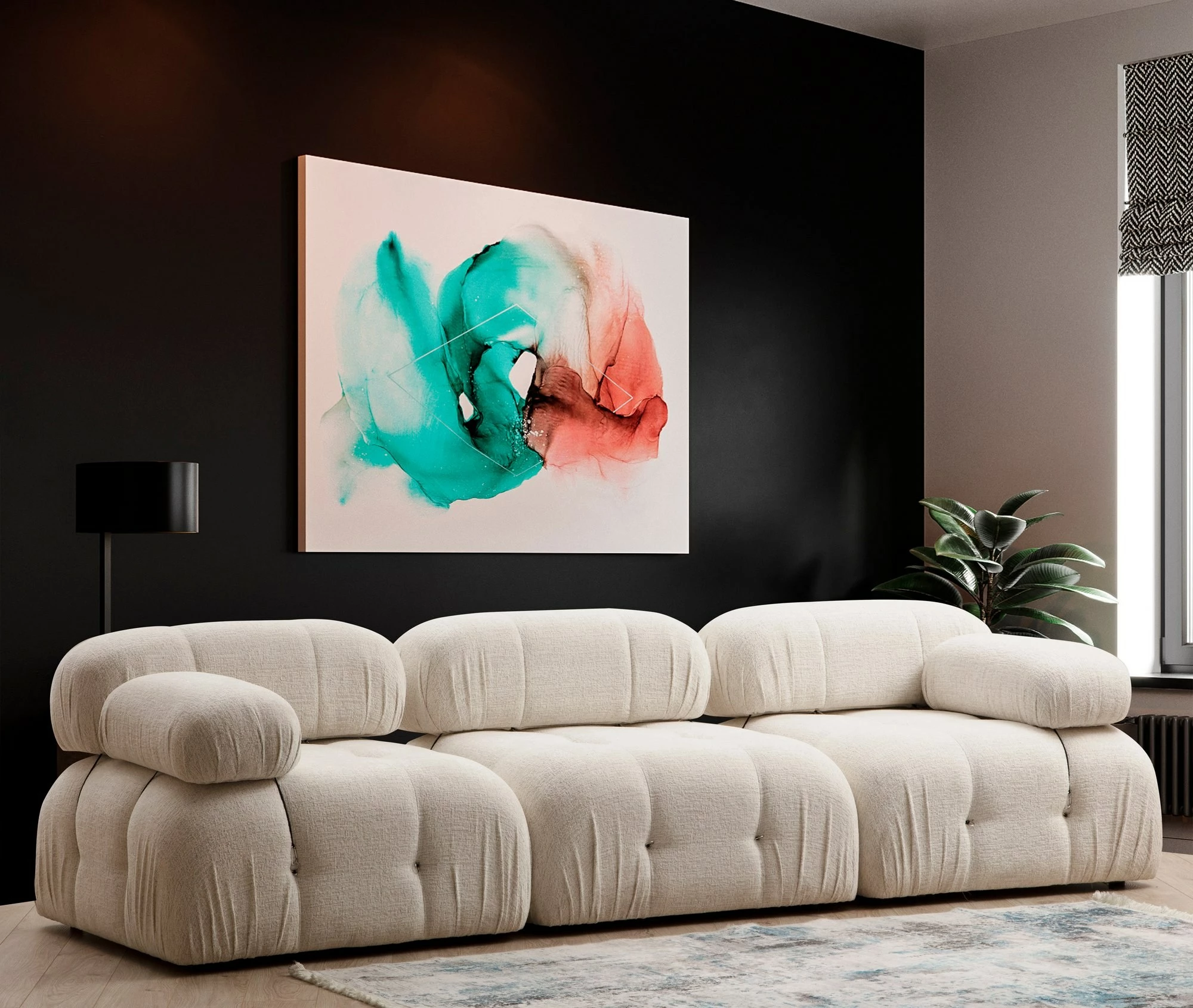Karrige një vendëshe Bubble, stof krem, Atelier del Sofa