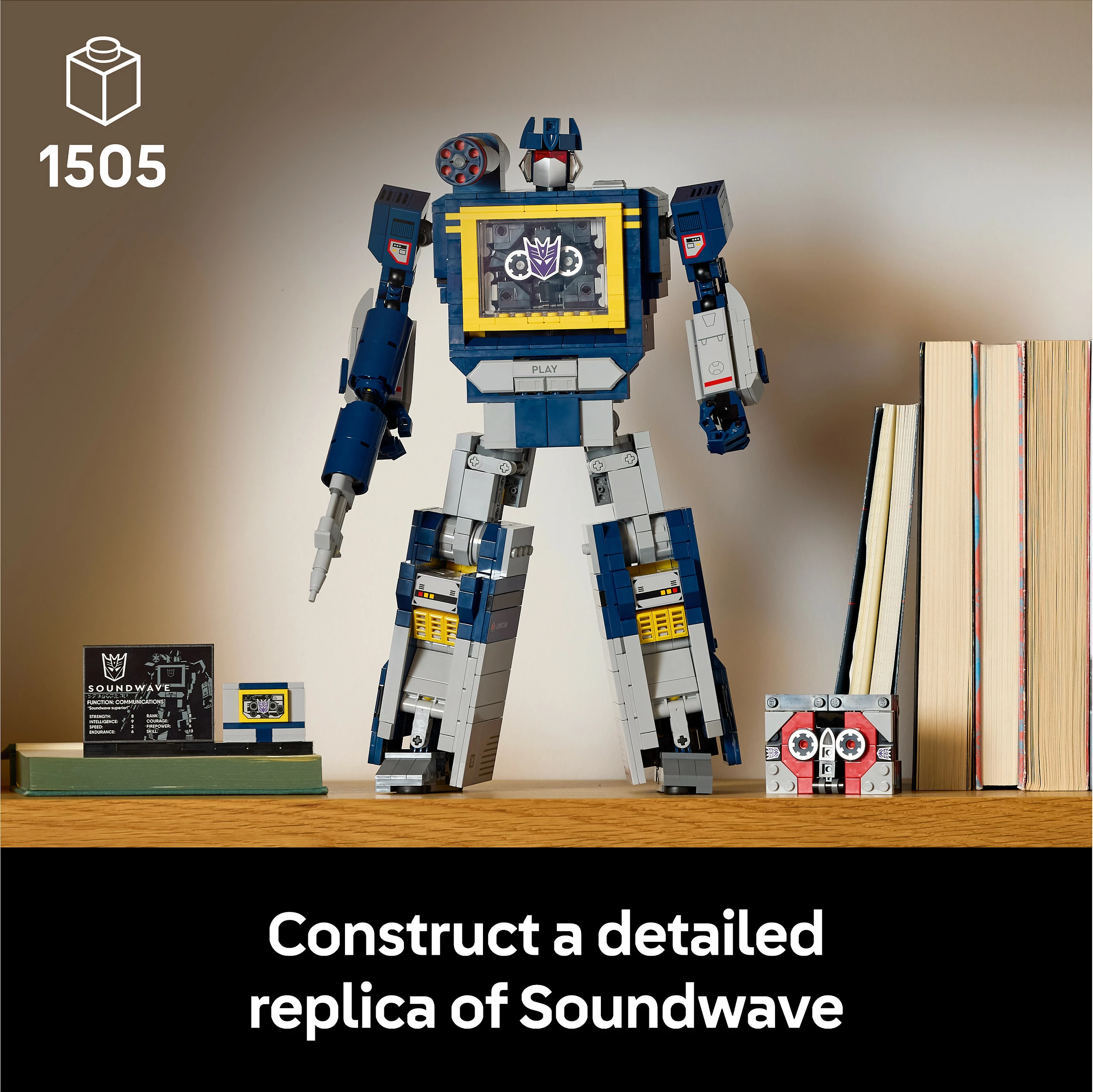 Set ndërtimi LEGO Icons Transformers Soundwave 10358, 1505 pjesë, 18+, multikolor
