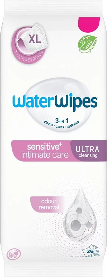 Peceta për higjienë intime WaterWipes Sensitive+ Intimate Care, unisex, 26 copë