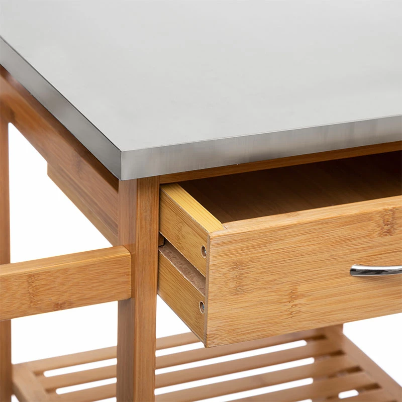 Karrocë 7-katëshe Esla bambu natyrale-bardhë 73,5x37x86cm