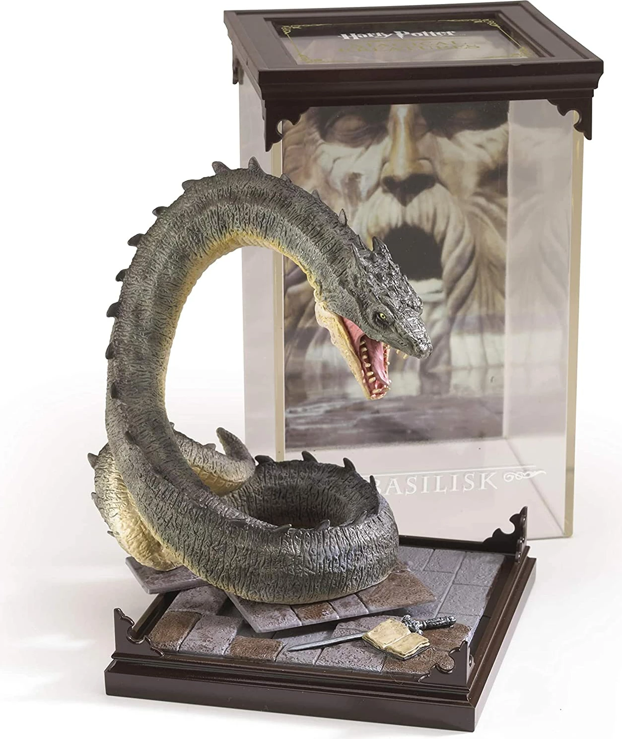 Figurinë koleksionuese Noble Collection Harry Potter Magical Creatures Basilisk 18.5 cm, me kuti akrilike
