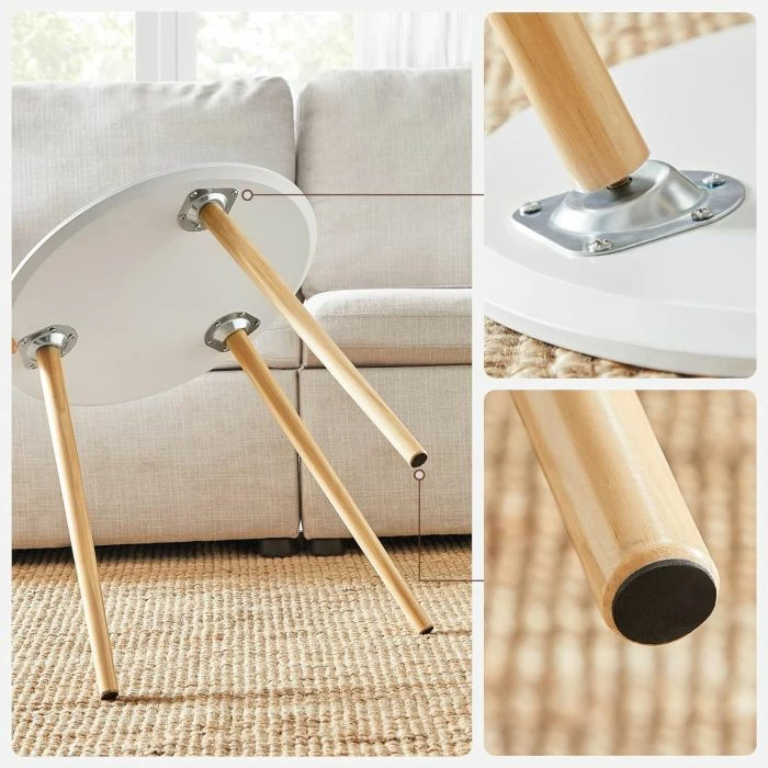 tavolinë kafeje SONGMICS Miza LET07WN, set 2 copë (45×50 cm + 35×35 cm), bardhë/natyrale