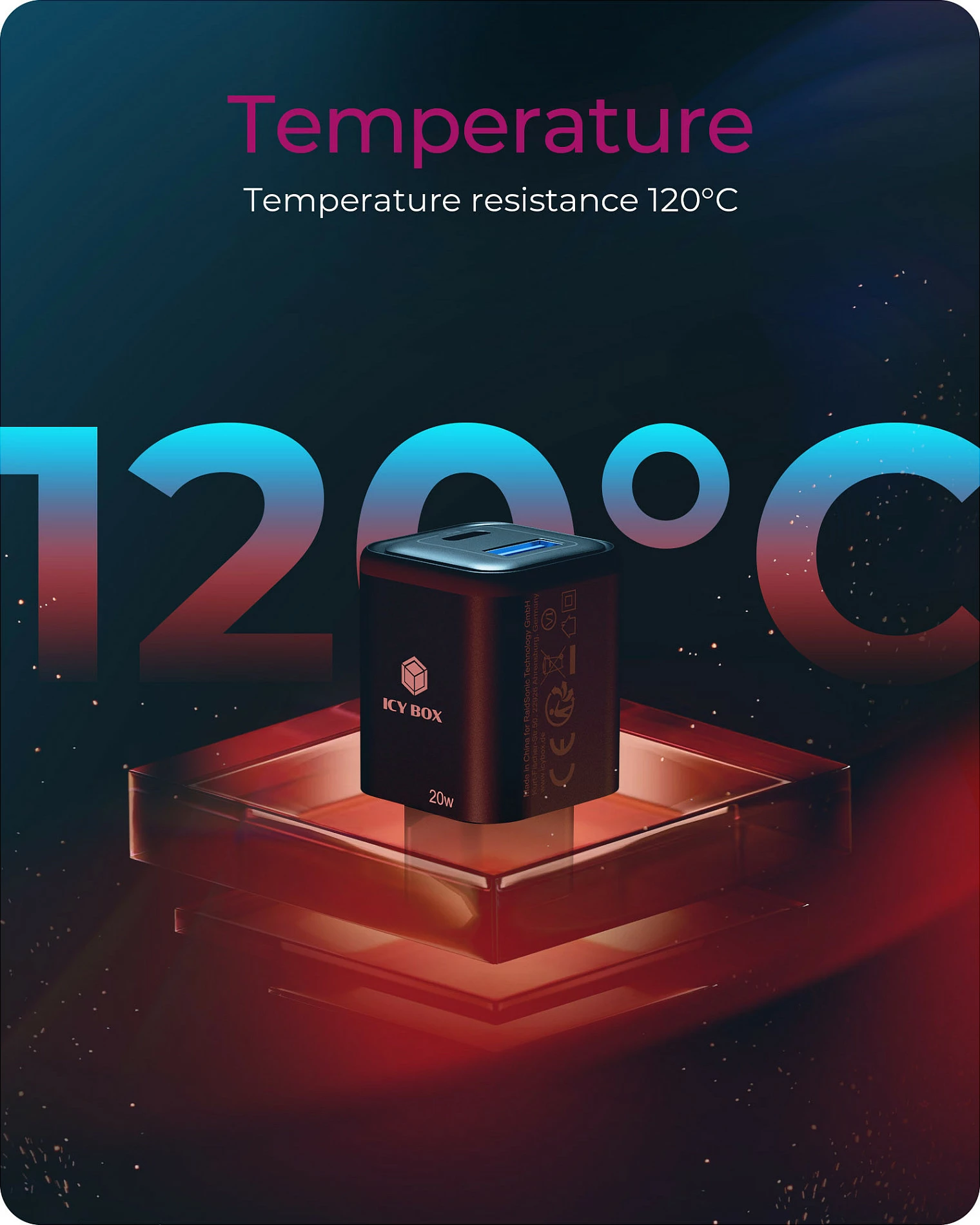 Karikues muri ICY BOX 2-Port 20W, USB PD/PPS, Type-C, i zi