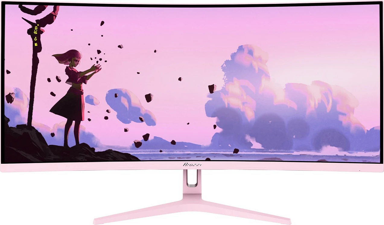 Monitor AROZZI TFT Nova 34", UWQHD 3440x1440, 165Hz, i lakuar, rozë