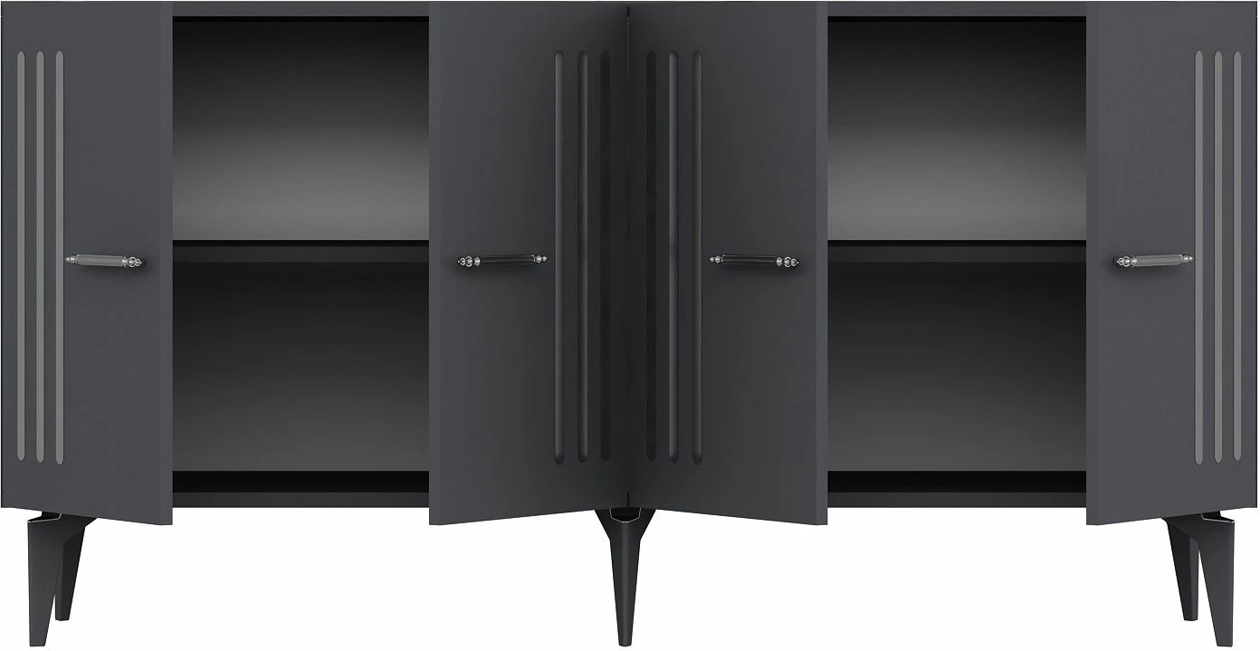 Konsol Skye Decor, anthracite, argjend