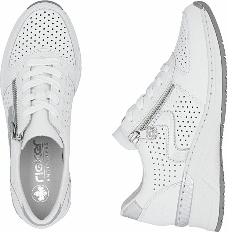 Atlete platforme për femra Rieker N4340-80, të bardha