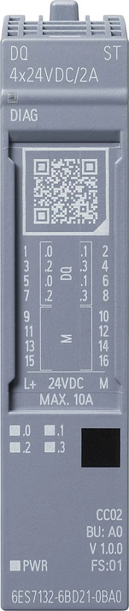 Modul dalje digjitale PLC Siemens SIMATIC ET 200SP 6ES7132-6BD21-0BA0, DQ 4x24VDC/2A ST, gri