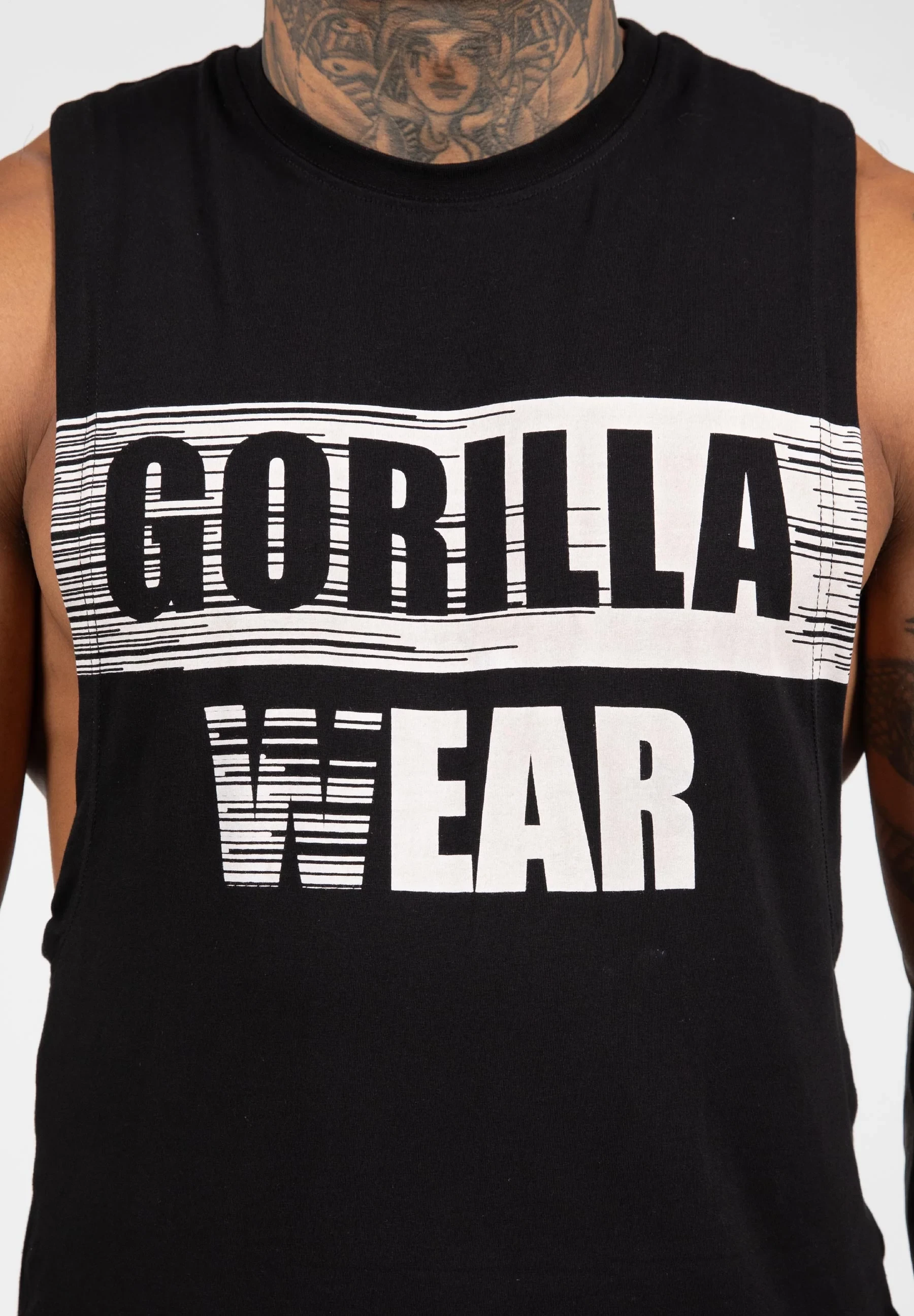 Lopez Drop Armhole Tank Top - Black [Madhësia: 2XL]