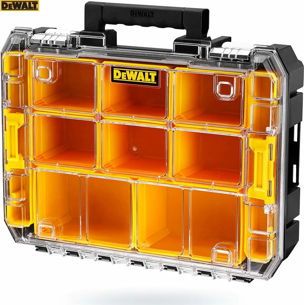 Kuti veglash me rrota DeWalt TSTAK 2.0 DWST83411-1, IP54, modular, set 3 copë, zi/verdhe