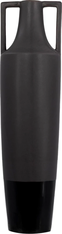 Vazo AIMA, qeramike, antracit mat, bazë silver gun, 14x14x49cm