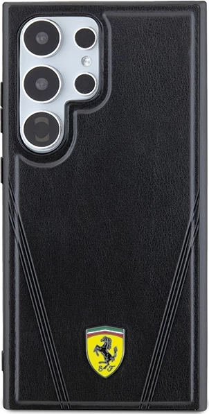 Mbështjellës Ferrari Hot Stamp V Lines MagSafe për Samsung Galaxy S24 Ultra, i zi
