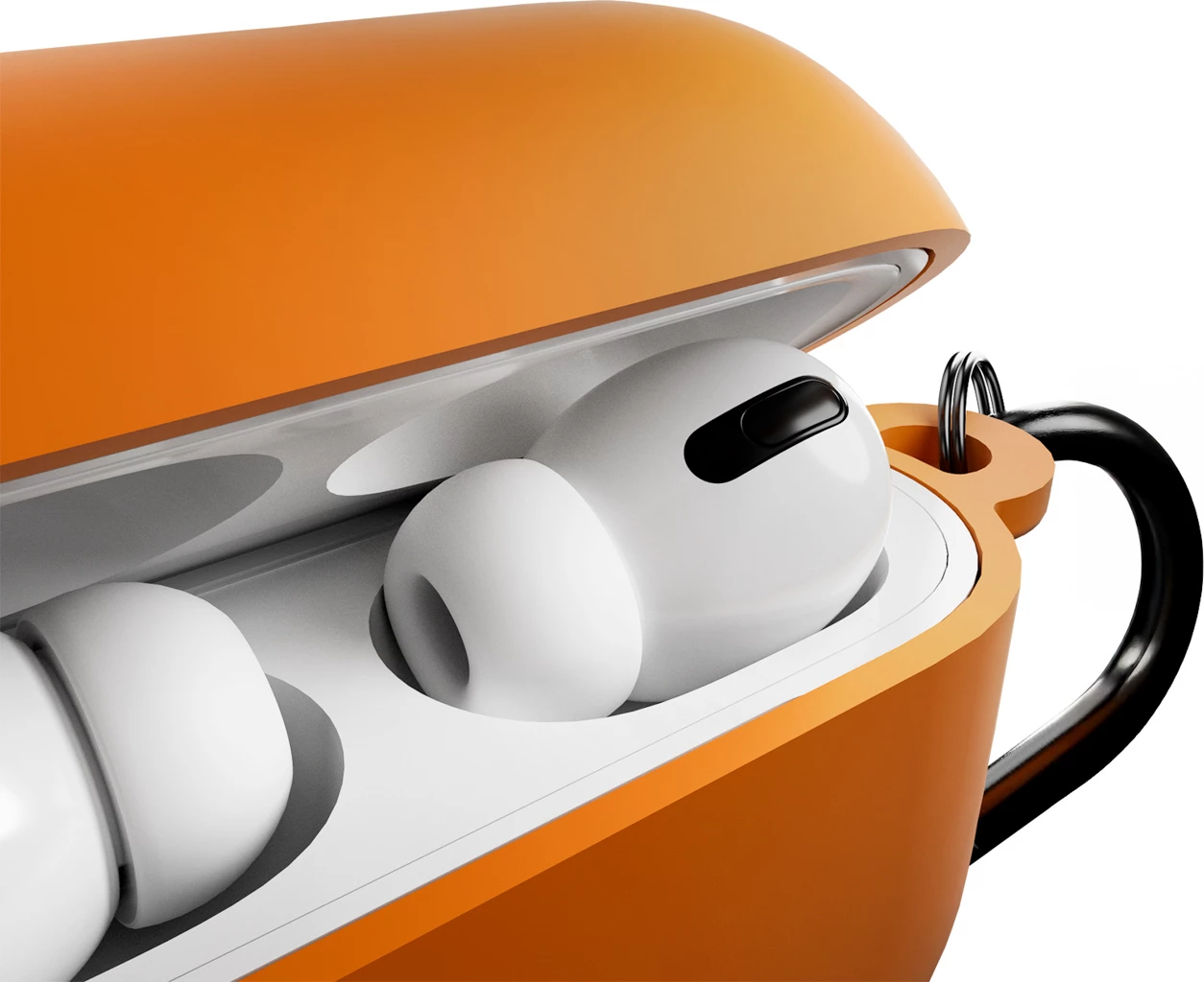 Mbështjellës silikoni Puro Icon për AirPods Pro 3, me karabiner, portokalli