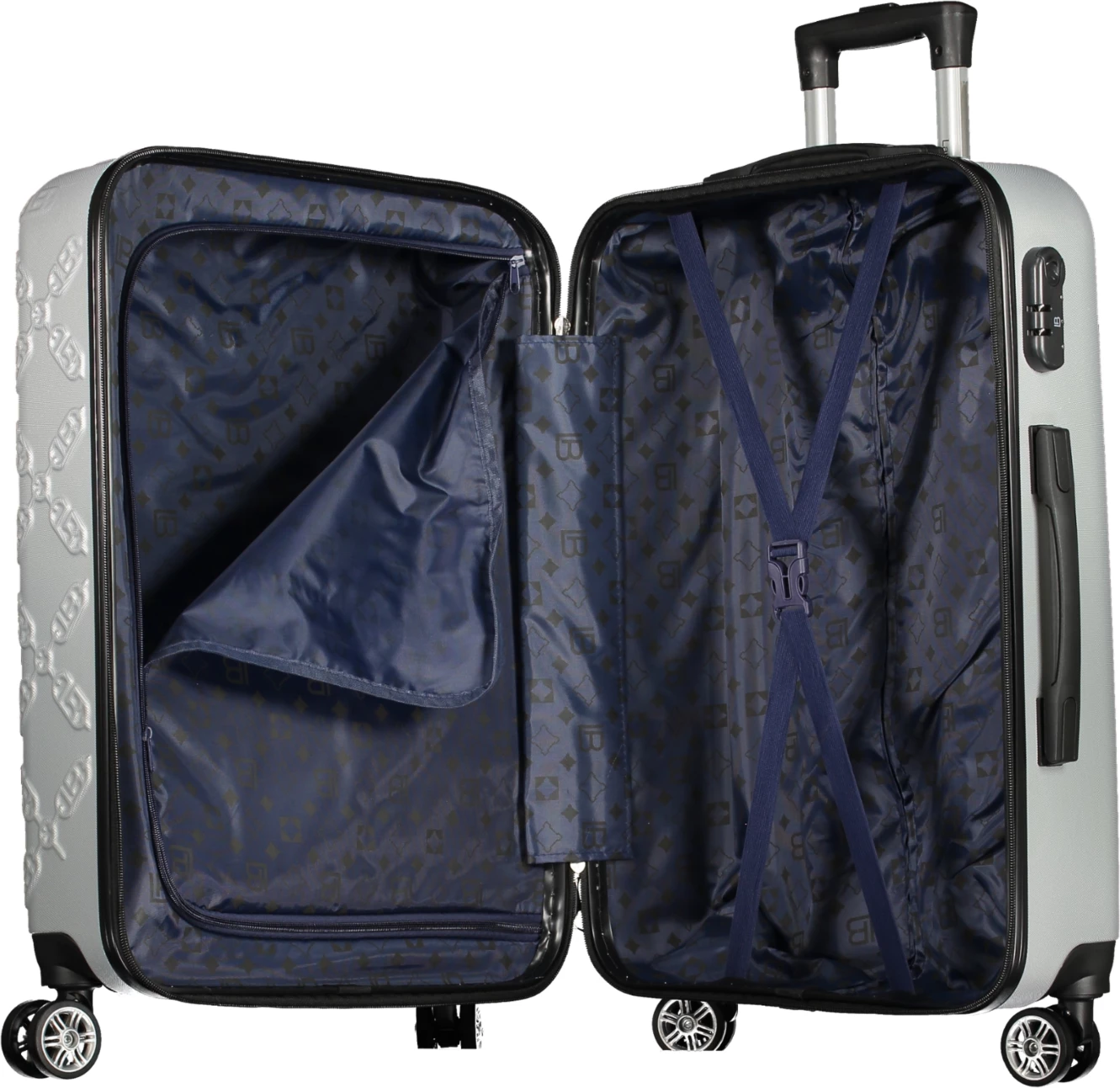 Set valixhesh LAURA BIAGIOTTI Large Trolley femra, argjendi