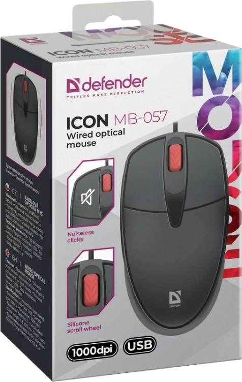 Maus Defender Icon MB-057, Optik, 1000 DPI, 3 Butona, i Zi