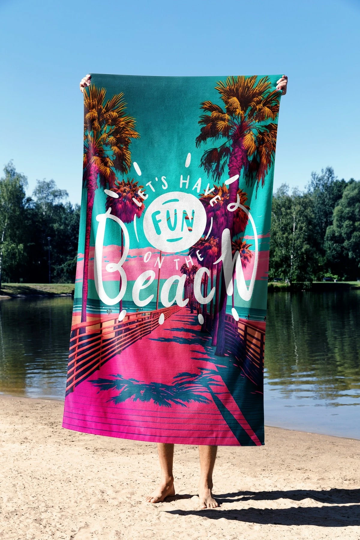 Peshqir plazhi Mijölnir, Beachfun 70, shumëngjyrësh, 70x130cm