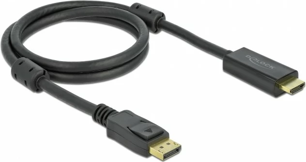 Kabllo DisplayPort në HDMI DeLOCK 1m, 4K, i zi