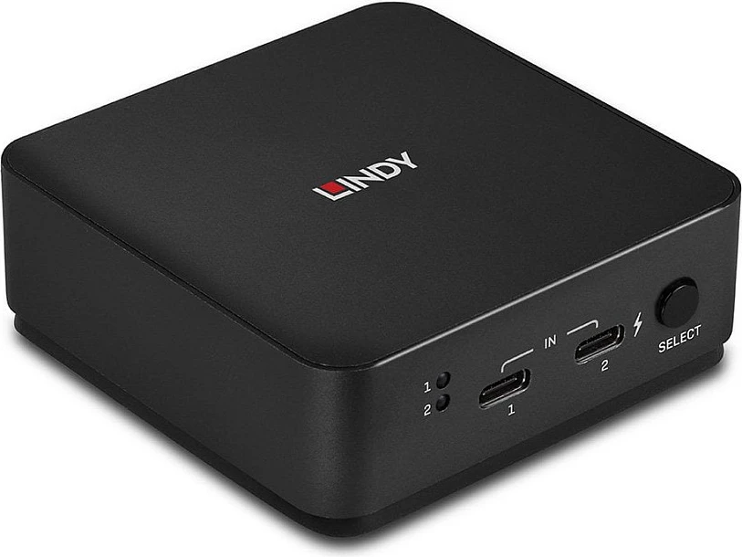 Switch KVM Lindy 2-Port USB-C, Dual HDMI 4K60, USB PD 100W, Gri