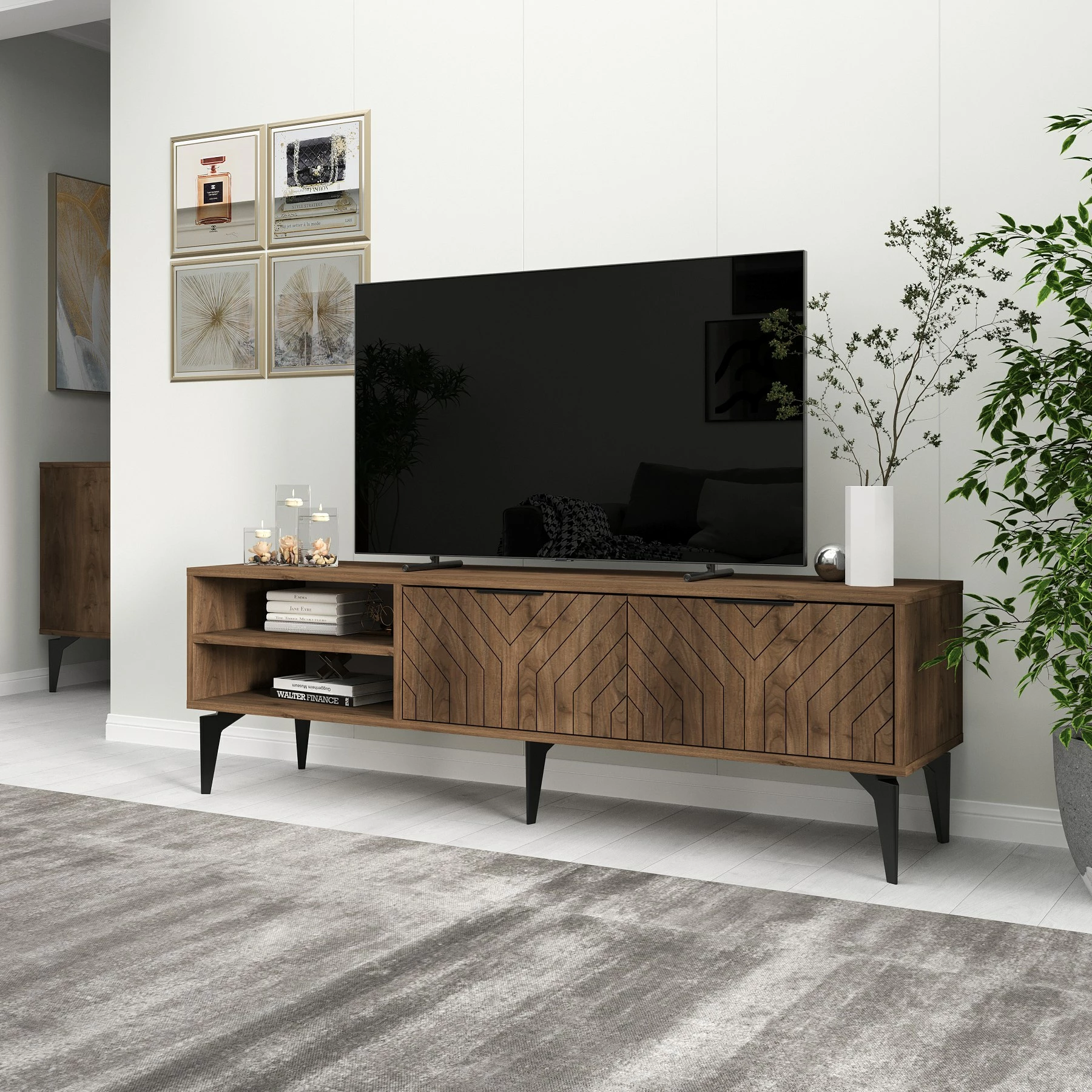 Komodë TV Skye Decor, Regina, ngjyrë arre