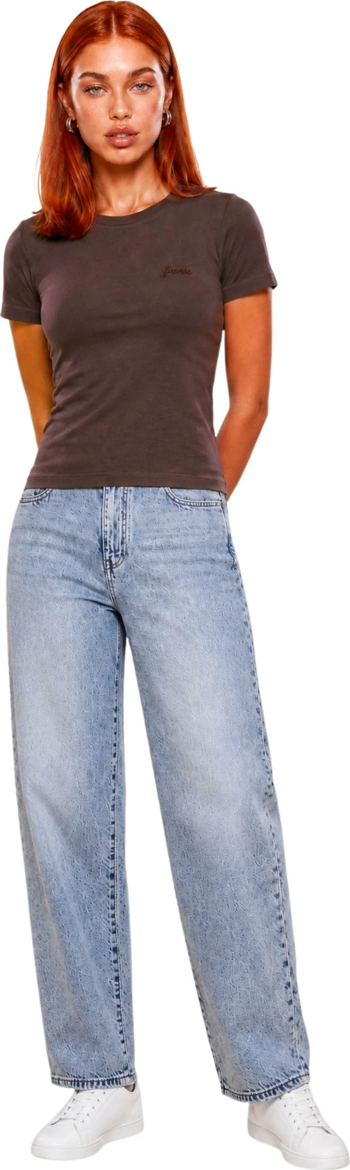 Maicë për femra Guess Active CHARA SS TEE V6YI02 K4259, kafe [Madhësia: XS]